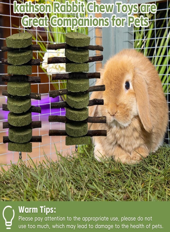 كاثسون مجموعة ألعاب مضغ للأرانب من كاثسون مكونة من 8 قطع لطحن الأسنان، ومكافآت للشنشيلة، وأعواد خيزران عضوية، وأغصان خشب فاكهة طبيعية للأرانب وخنازير غينيا والهامستر (أعواد خشب الفاكهة + كعكات البرسيم) - Image 4